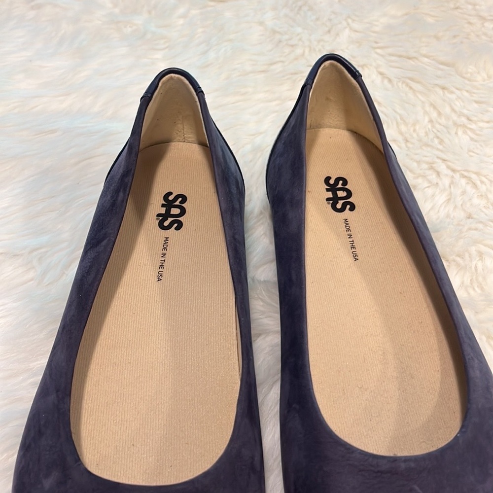 SAS Scenic Flat Cosmic Blue Leather Women Shoes Size 9 1/2 WW - Picture 8 of 11